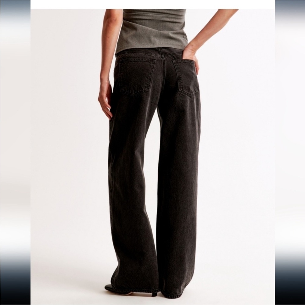 ABERCROMBIE & FITCH Ultra Loose Low Rise Jean In Washed Black. Size 24Short NWT - Picture 5 of 8